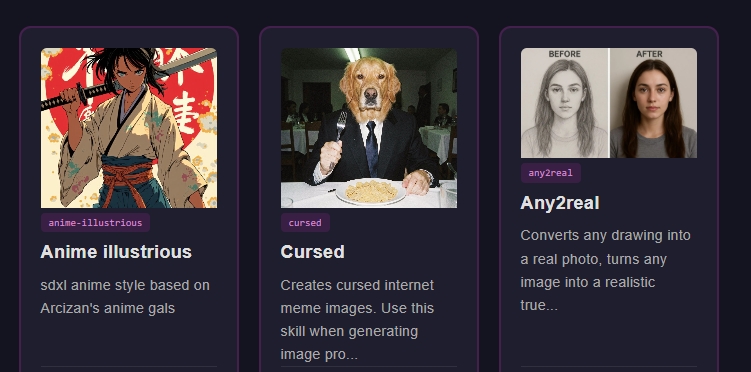 Skills app store interface